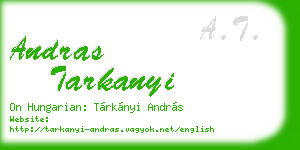 andras tarkanyi business card