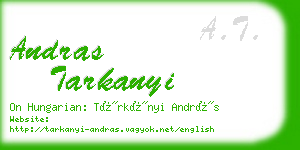 andras tarkanyi business card